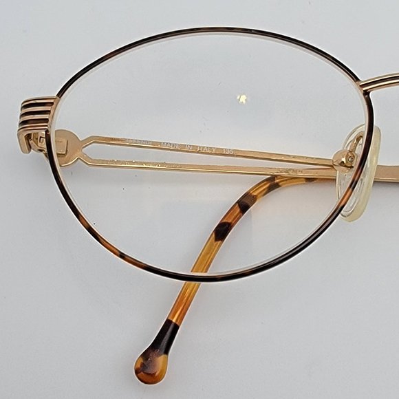 Fendi F43 Tortoise GEP Gold Electro Plated Eyeglasses Frame Italy 54-18-135